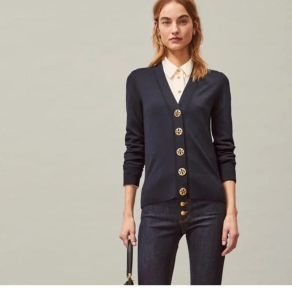 Tory Burch Deep Blue Cardigan